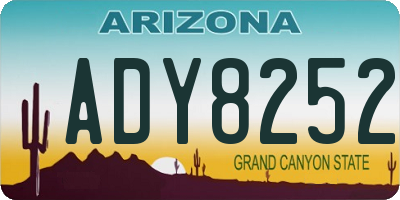 AZ license plate ADY8252