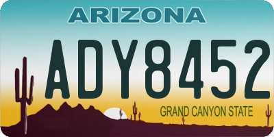 AZ license plate ADY8452