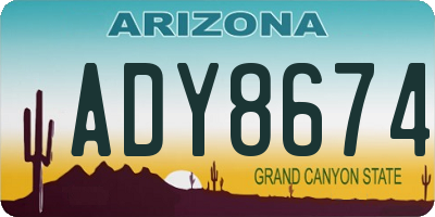 AZ license plate ADY8674