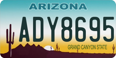 AZ license plate ADY8695