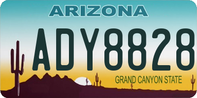 AZ license plate ADY8828