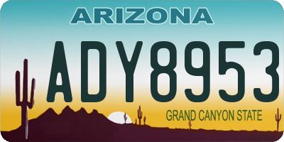 AZ license plate ADY8953
