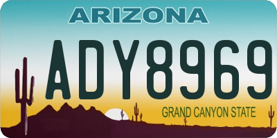 AZ license plate ADY8969
