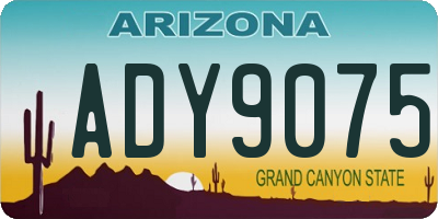 AZ license plate ADY9075
