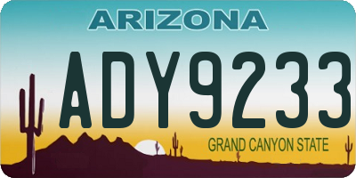 AZ license plate ADY9233