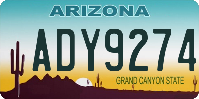 AZ license plate ADY9274