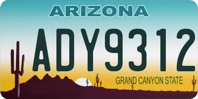 AZ license plate ADY9312