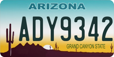 AZ license plate ADY9342