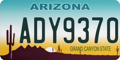 AZ license plate ADY9370