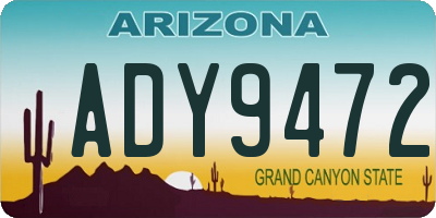 AZ license plate ADY9472