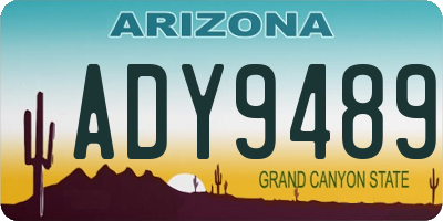 AZ license plate ADY9489