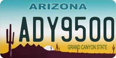 AZ license plate ADY9500