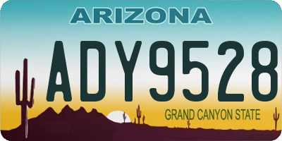 AZ license plate ADY9528