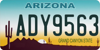 AZ license plate ADY9563