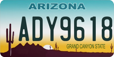 AZ license plate ADY9618