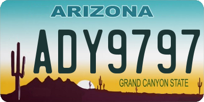AZ license plate ADY9797