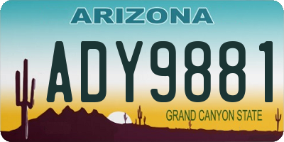 AZ license plate ADY9881