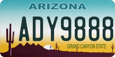 AZ license plate ADY9888