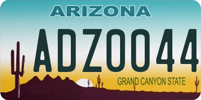 AZ license plate ADZ0044