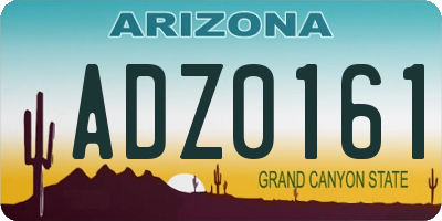 AZ license plate ADZ0161
