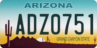 AZ license plate ADZ0751