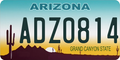 AZ license plate ADZ0814