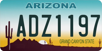 AZ license plate ADZ1197