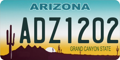 AZ license plate ADZ1202