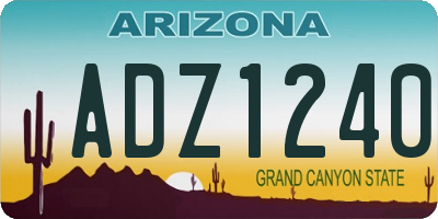 AZ license plate ADZ1240