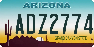 AZ license plate ADZ2774
