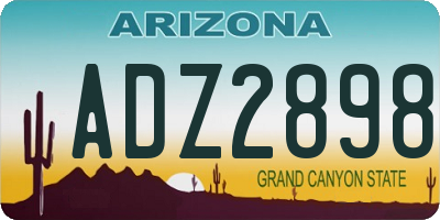 AZ license plate ADZ2898