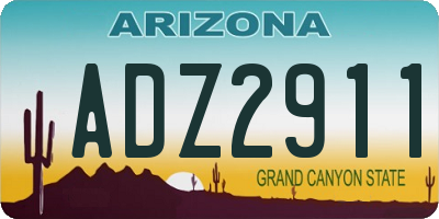 AZ license plate ADZ2911