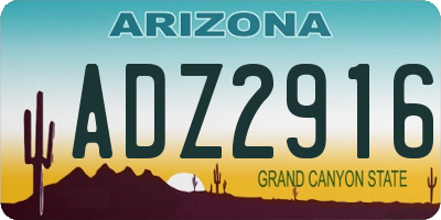 AZ license plate ADZ2916