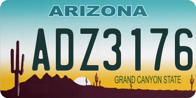 AZ license plate ADZ3176