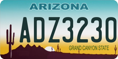 AZ license plate ADZ3230