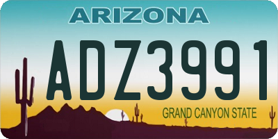 AZ license plate ADZ3991