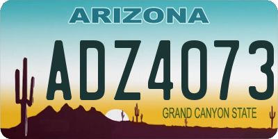 AZ license plate ADZ4073