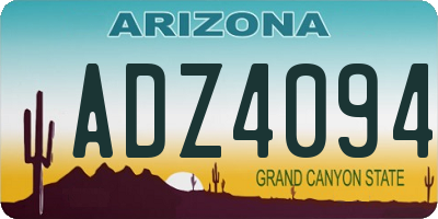 AZ license plate ADZ4094