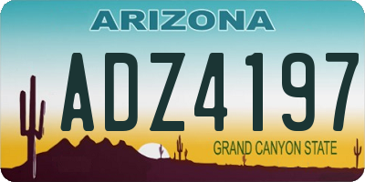 AZ license plate ADZ4197