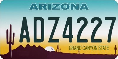 AZ license plate ADZ4227