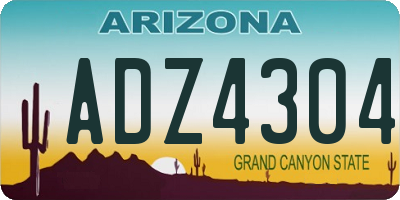 AZ license plate ADZ4304