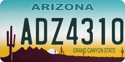 AZ license plate ADZ4310