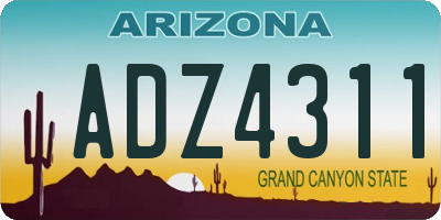 AZ license plate ADZ4311