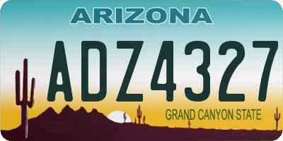 AZ license plate ADZ4327