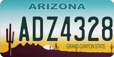 AZ license plate ADZ4328