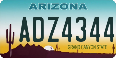 AZ license plate ADZ4344
