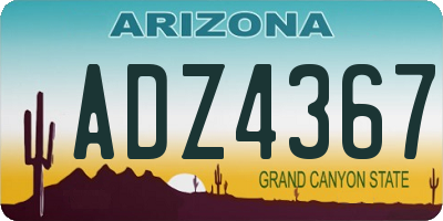 AZ license plate ADZ4367
