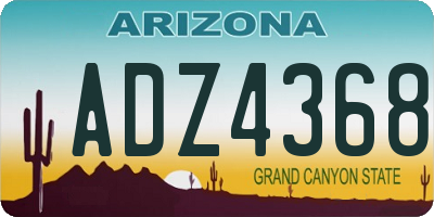 AZ license plate ADZ4368