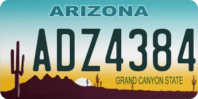 AZ license plate ADZ4384