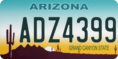 AZ license plate ADZ4399